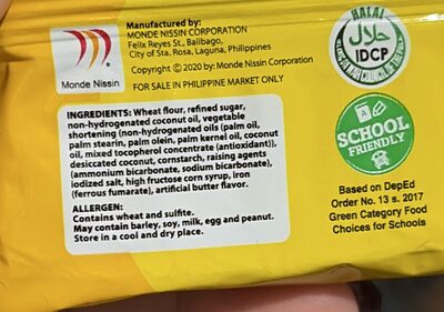 Butter Coconut ingredient label