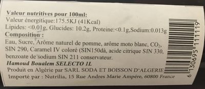 Selecto ingredient label