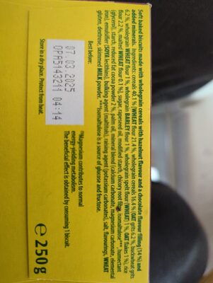 Choco Hazelnut Flavour Soft Bakes ingredient label