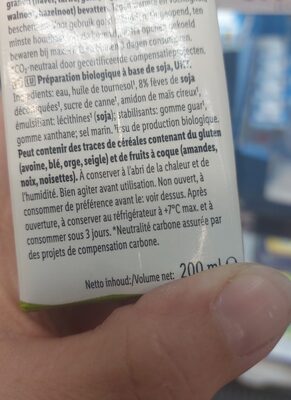 SOYA CUISINE ingredient label