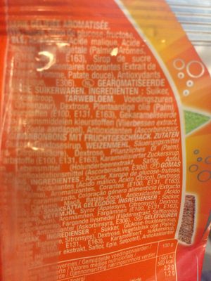 Long fizz ingredient label