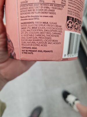Chocolate Ripple ingredient label