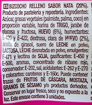 Chapelas Pinky ingredient label