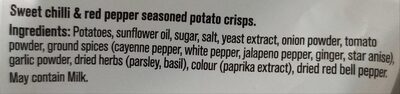 Tyrrell's Sweet Chilli & Red Pepper ingredient label