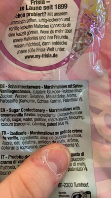 Mini Mallonies ingredient label