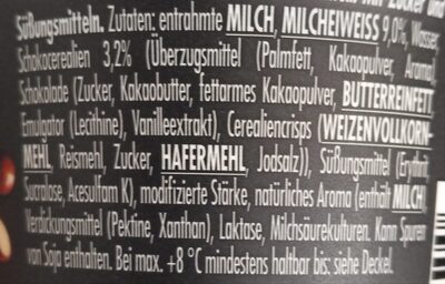 Chocballs Joghurt ingredient label