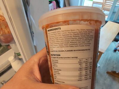 Mexican Chilli Bean Soup ingredient label