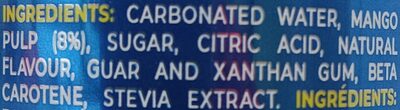 Sparkling Mango Beverage ingredient label