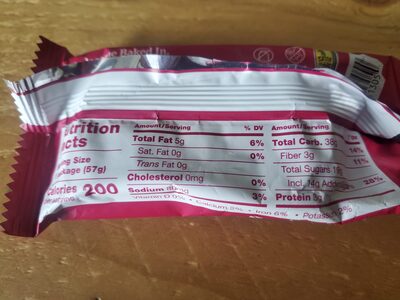 FIG BAR Raspberry ingredient label