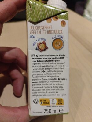 Soy For Cooking ingredient label
