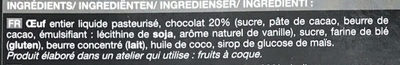 12 Mini-Moelleux au Chocolat ingredient label