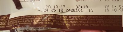 Galaxy Flutes w/choco Twin ingredient label