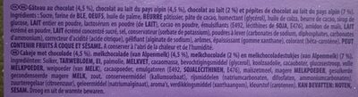 Choco brookie ingredient label