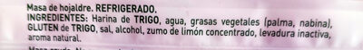 Hojaldre rectangular ingredient label