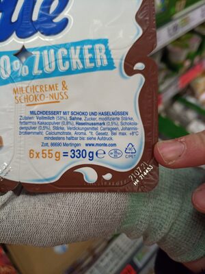 Monte ingredient label