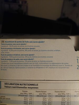 Compote de pomme pot ingredient label