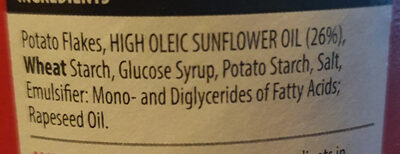 Original flavour potato snacks ingredient label