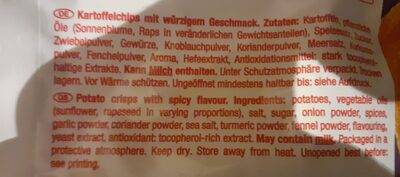 Crunchips African Style ingredient label