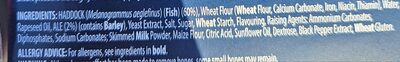 2 Extra Large Beer Battered Haddock Fillets ingredient label