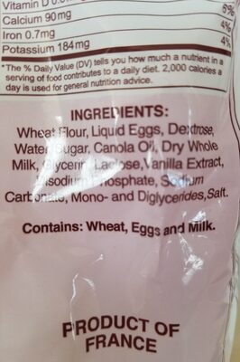 Mini Pancakes ingredient label
