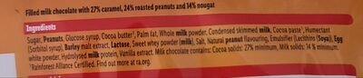 Peanut & Choco (Mister Choc) ingredient label