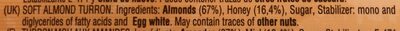 Turron BLANDO ingredient label