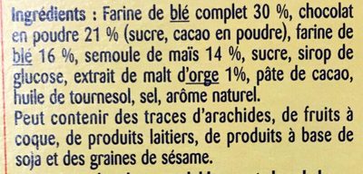 Choco Curlz ingredient label