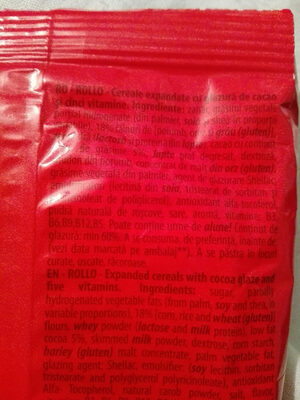 Rollo ingredient label