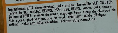 Flan ingredient label