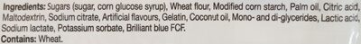 Blue Raspberry Creme Cable Candy ingredient label