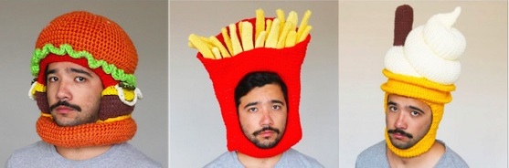 Crochet Food Hats by Chilly Philly