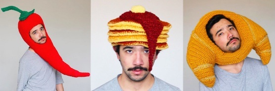 Crochet Food Hats by Chilly Philly