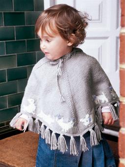 Knit Rowan Hooded Baby Poncho