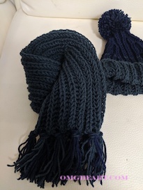 Knitted Toddler Hat and Scarf in English Rib Knit