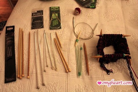 Knitting Needles - Straight Needles - Crystal Palace, Clover, Susan Bates; Circular Needles - Hiya Hiya, Clover, Addi Turbo; Double Pointed Needles - Susan Bates, Crystal Palace