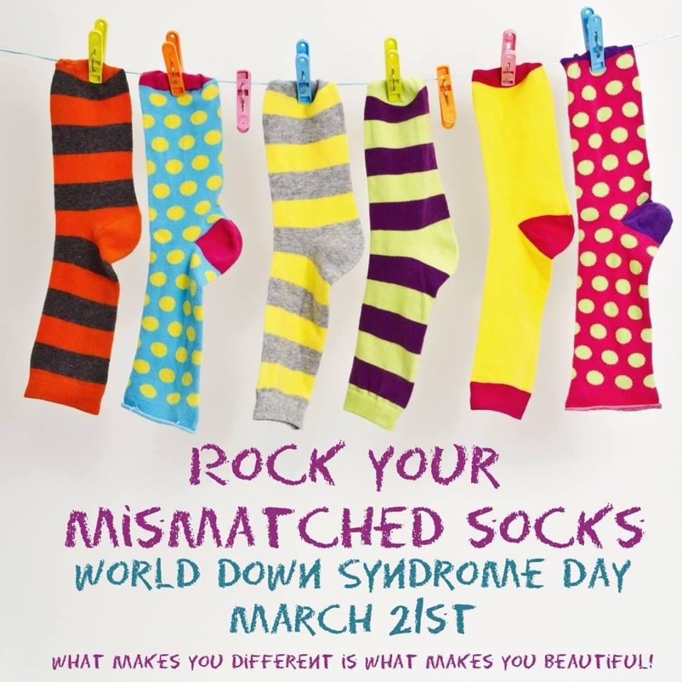 Mismatched Socks for World Down Syndrome Day