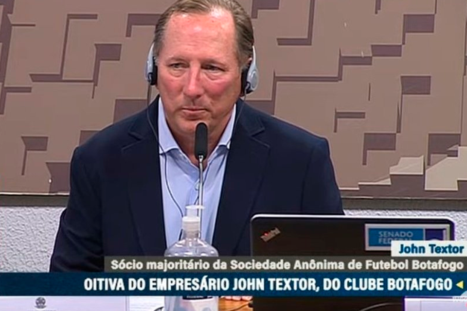 John Textor depôs em CPI no Senado Federal. Foto: Reprodução