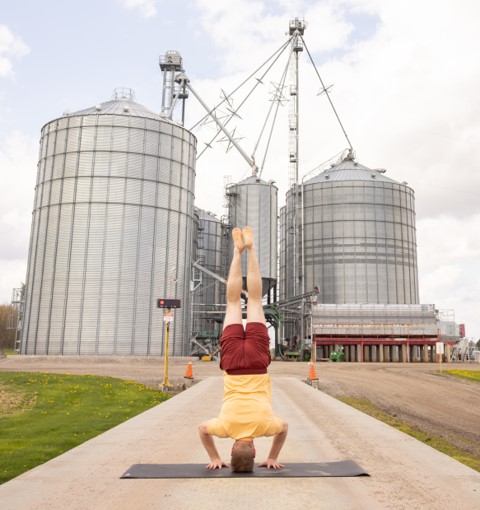 Matt doing a headstand