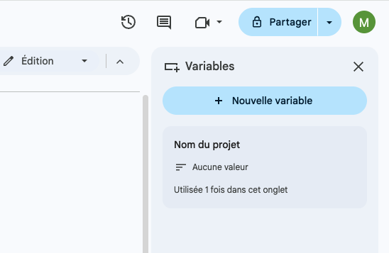 Mise à jour centralisée des variables