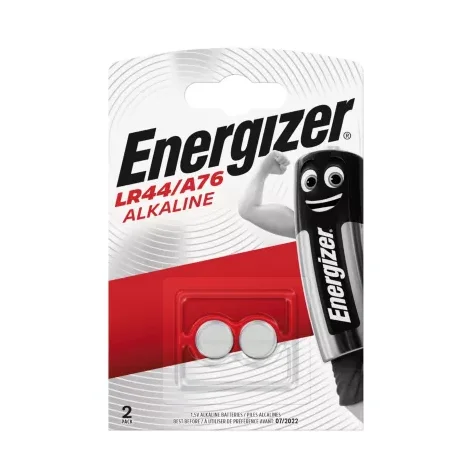 2x Piles LR44 A76 Energizer Alkaline 1.5V
