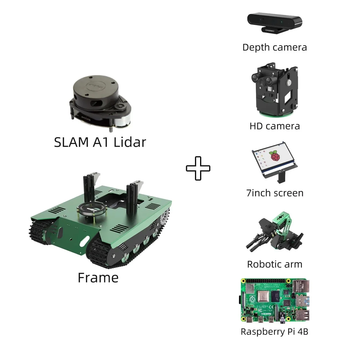 Robot éducatif Transbot avec Raspberry Pi 4B 8GB Lidar caméra 3D écran 7" et bras robotique 3 DOF Yahboom option Jetson Nano  - Image 2