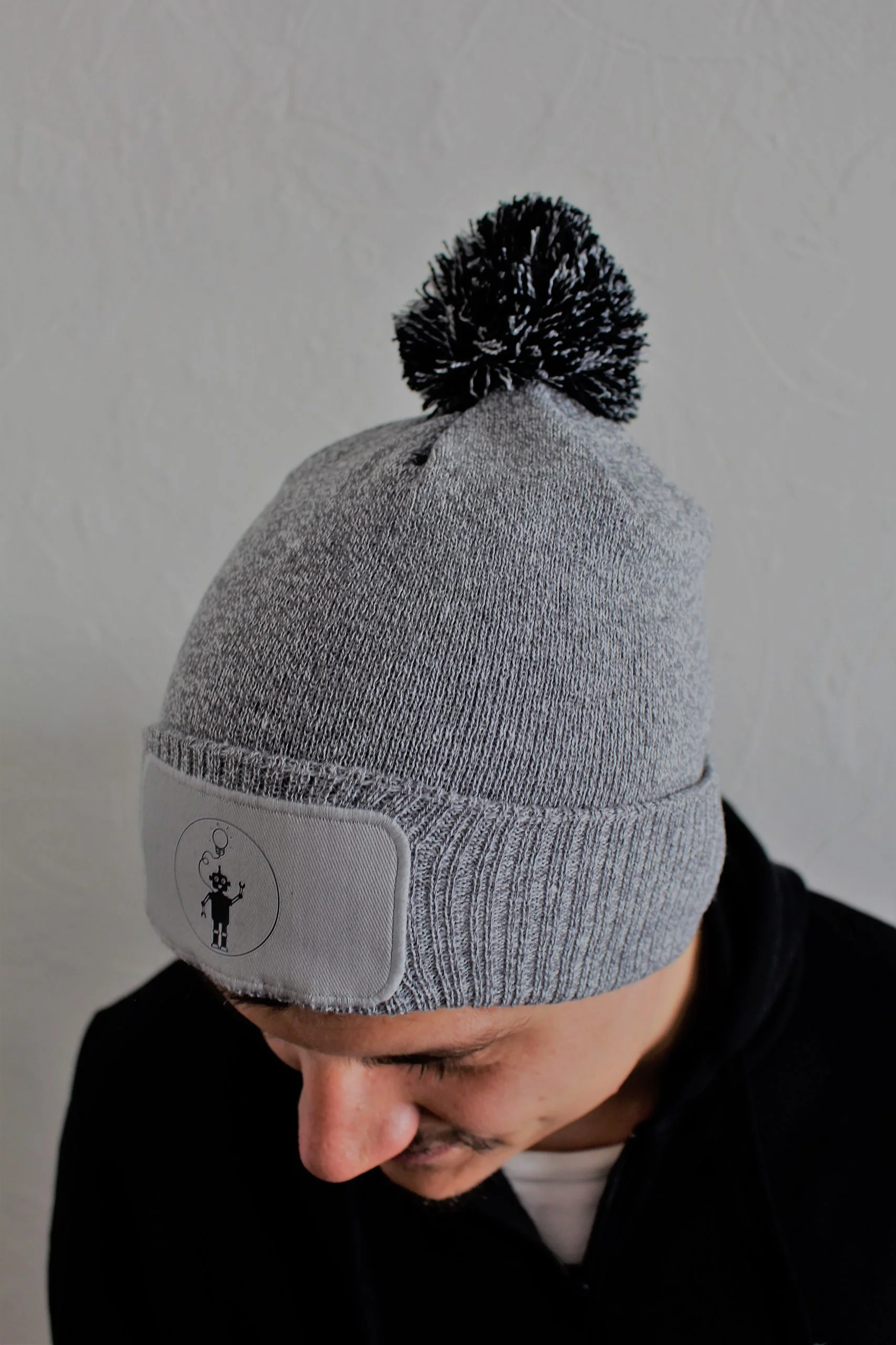 Bonnet Robot Leobotics (Gris chiné / bleu marine) - Image 2