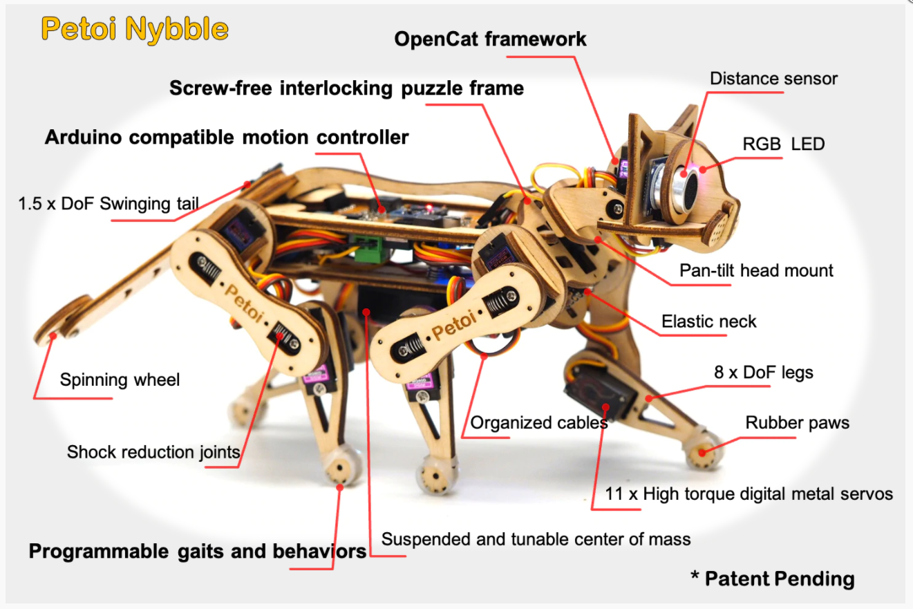 Robot Leobotics - Kit Robot Chat Mignon Open Source Nybble Robot Kitten Petoi Opencat A Monter Et A Programmer 3