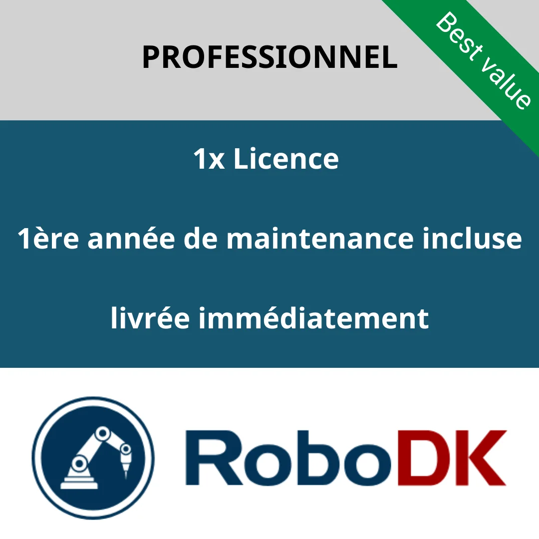 Logiciel robot Licence RoboDK Professionnel license (permanent) + Maintenance logiciel (1 an)