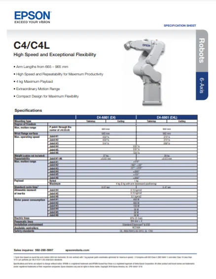 Robot 6 axes industriel Epson C4L - Image 2