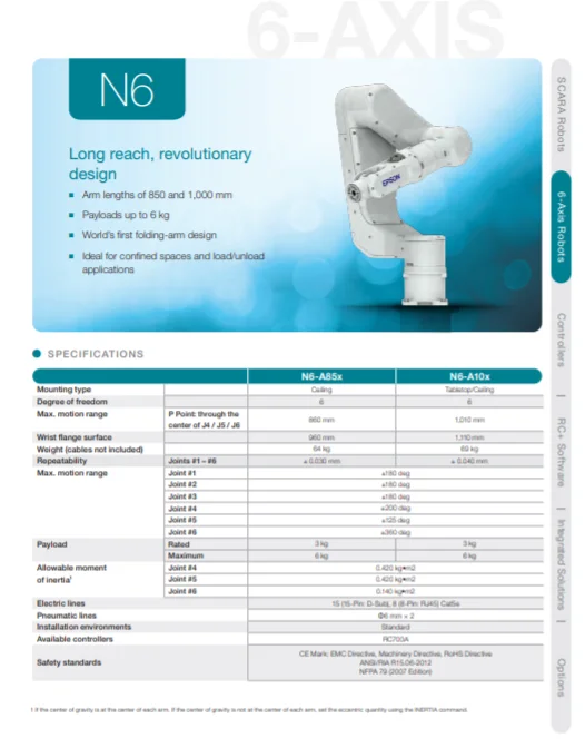 Robot 6 axes industriel Epson N6-850 - Image 2