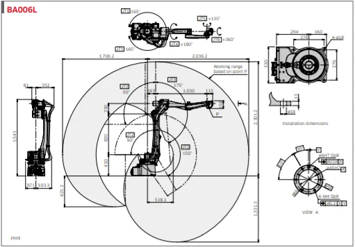 Robot 6 axes industriel Kawasaki BA006L - Image 2