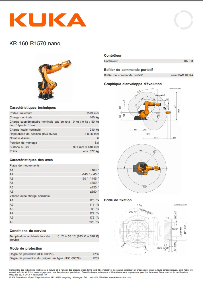 Robot 6 axes industriel KUKA KR 160 R1570 nano - Image 2