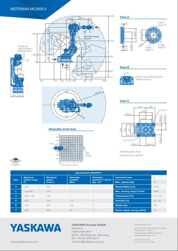Robot 6 axes industriel Motoman MC2000II Yaskawa - Image 2