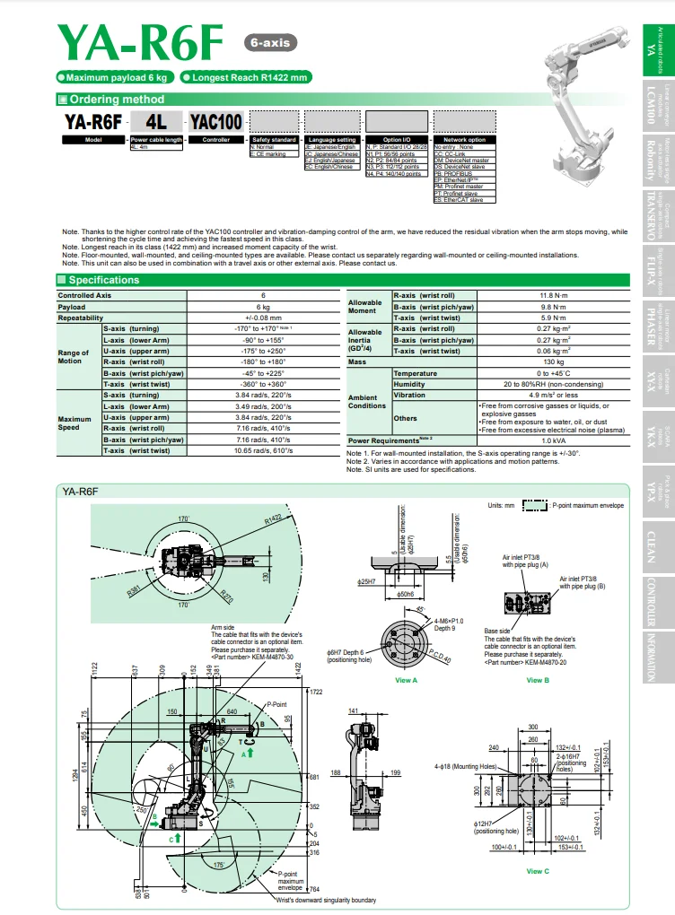 Robot 6 axes industriel Yamaha YA-R6F - Image 2